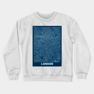 London - United Kingdom Peace City Map Crewneck Sweatshirt